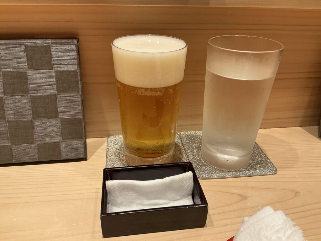 鮨結う翼のビール
