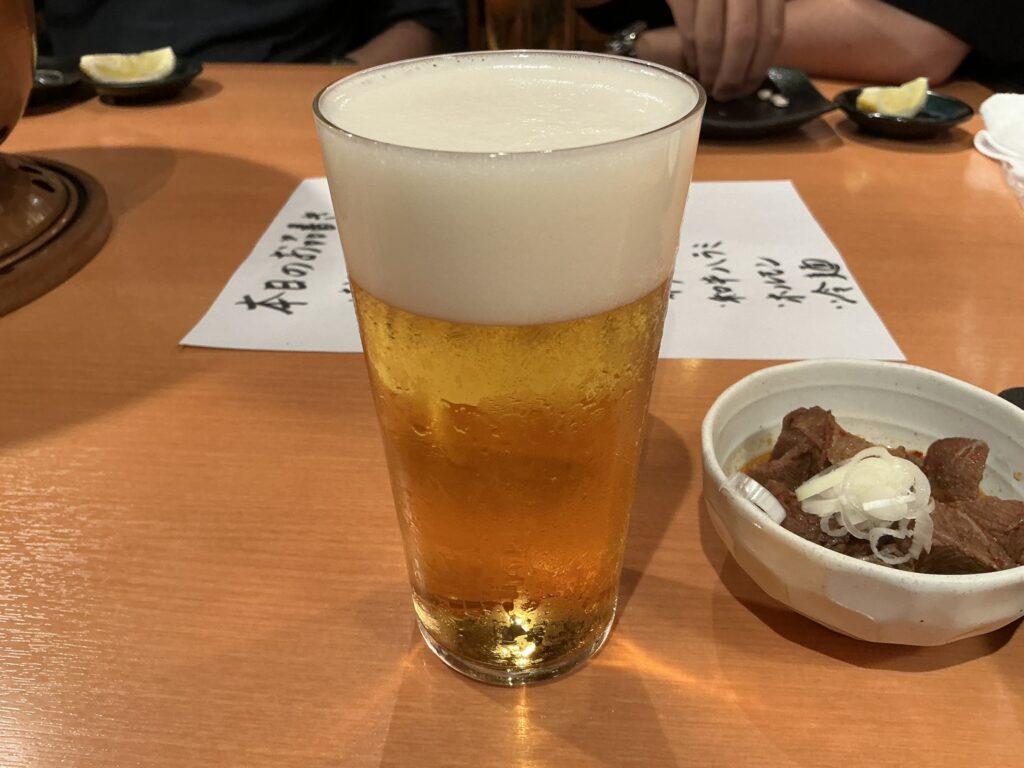 焼肉しみずのビール