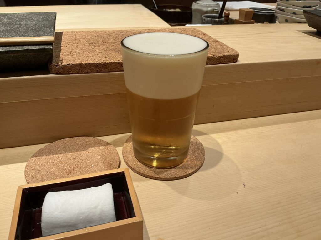 鮨結う紬のビール