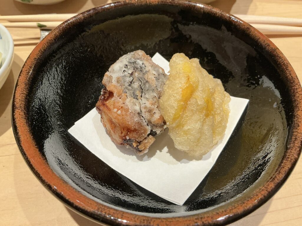 鮨結う紬のタコの唐揚げ