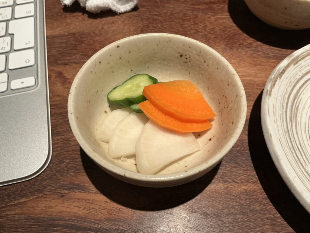 焼とりの八兵衛の漬物