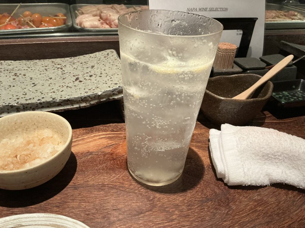焼とりの八兵衛のレモン酎ハイ