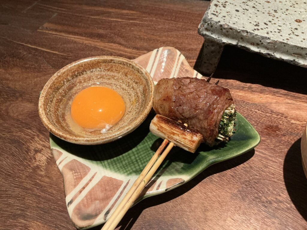 焼とりの八兵衛の和牛すき焼き串