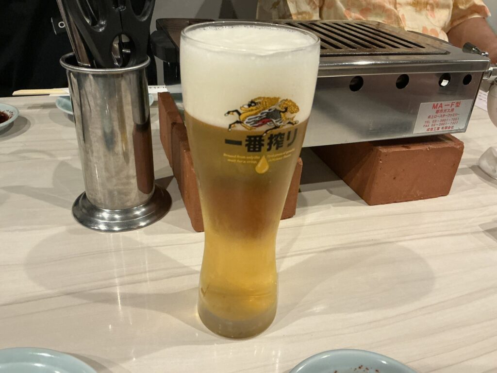 焼肉三宝苑のビール