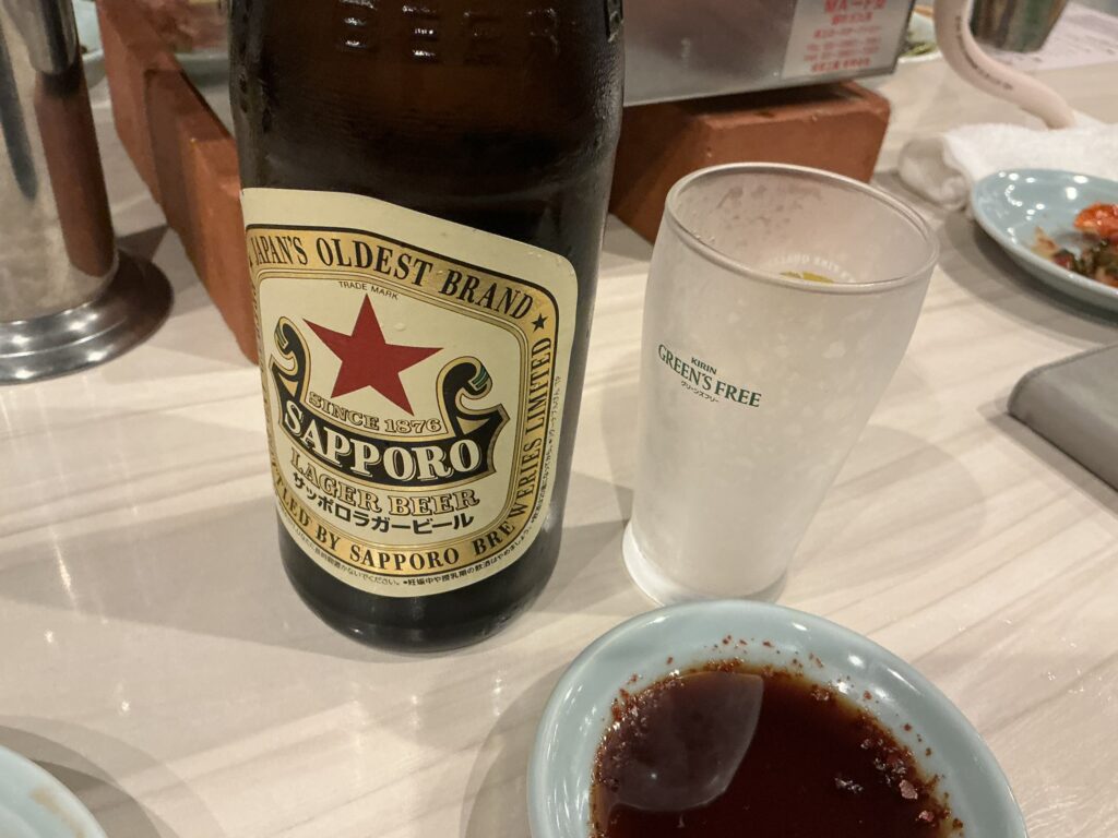 焼肉三宝苑のビール