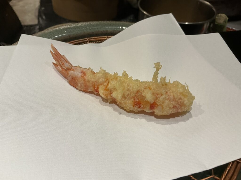 天々蕎々うめ庵のクルマエビ