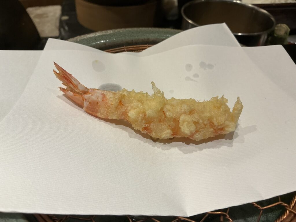 天々蕎々うめ庵のクルマエビ