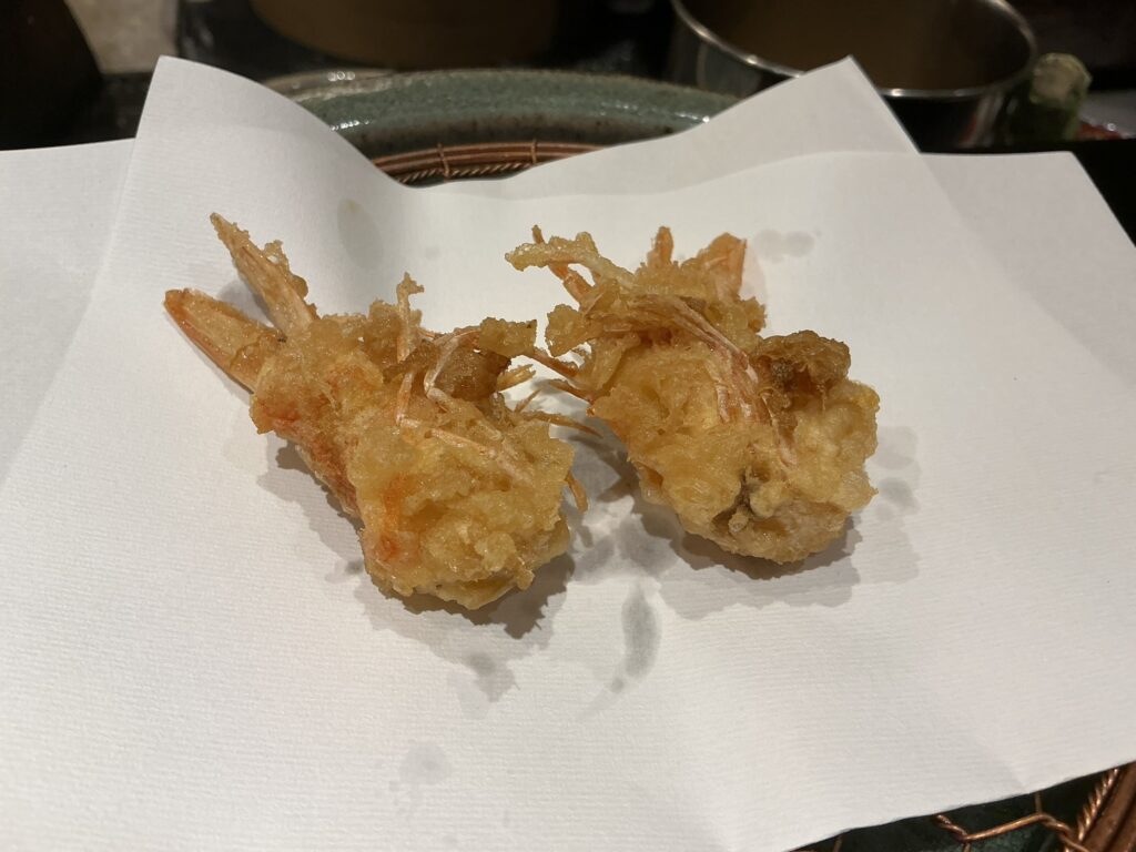 天々蕎々うめ庵のクルマエビ