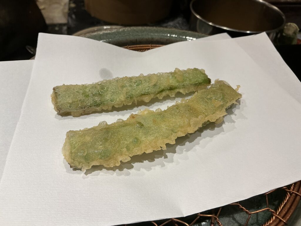 天々蕎々うめ庵のインゲン