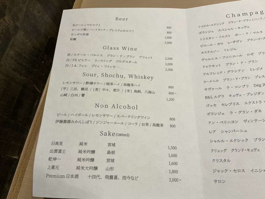 鮨一喜のメニュー