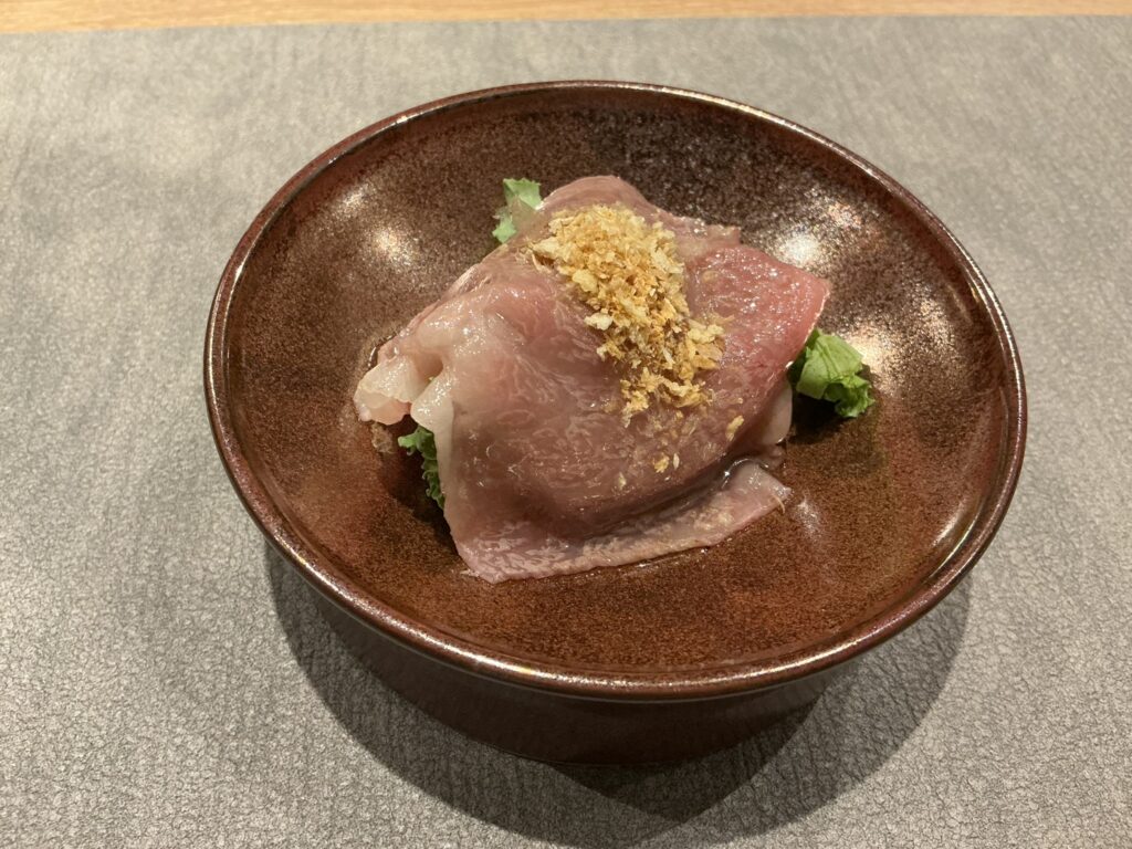 鉄板焼美安のA5黒毛和牛のサーロインの焼きしゃぶ