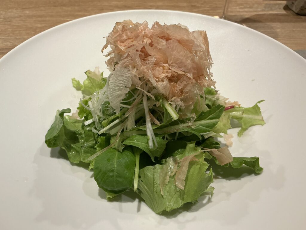 鉄板焼美安の有機野菜のサラダ