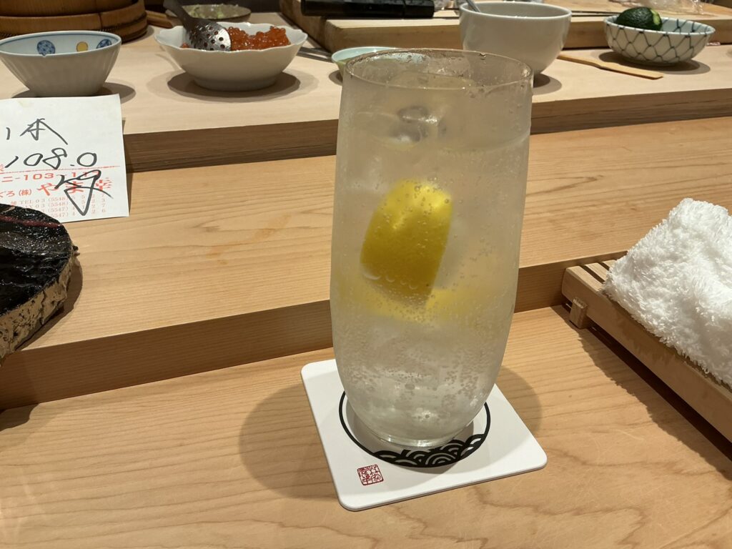 浅草壽司清のレモンサワー