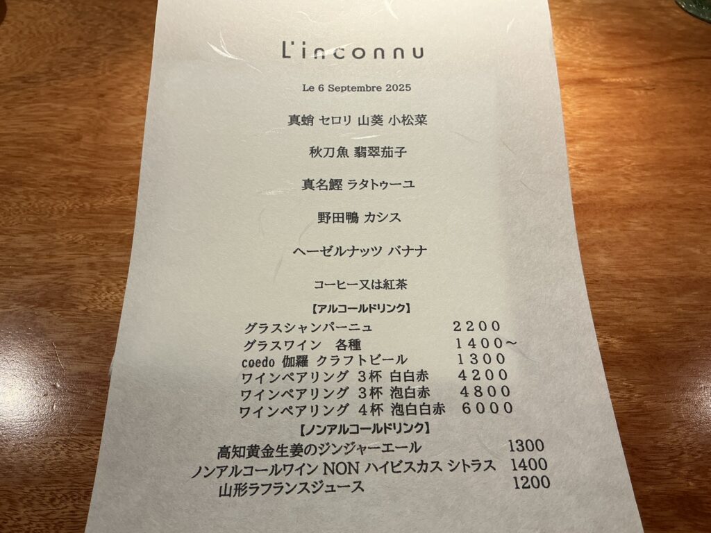 ランコニュのメニュー