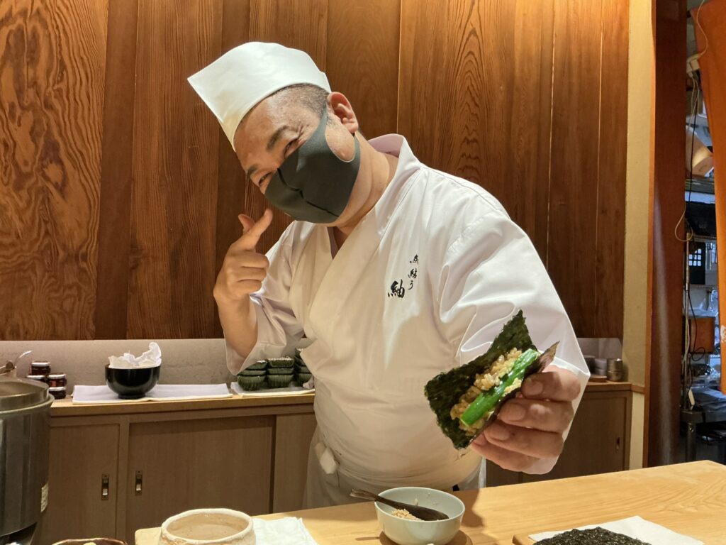 鮨結う紬のプリン巻き