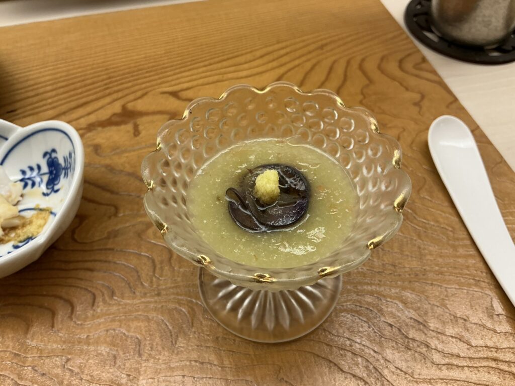 鮨おばなのナスのすり流し