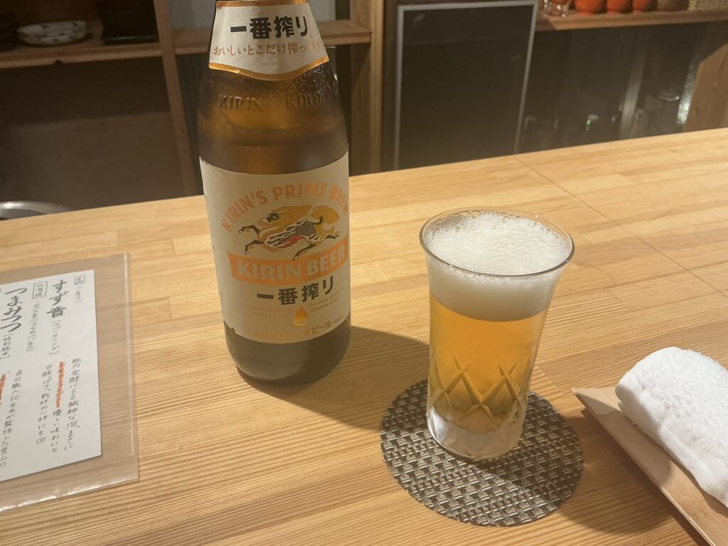 寿司こまちのビール