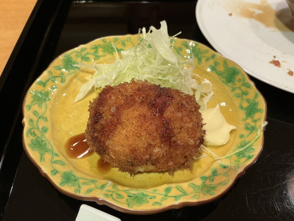 日本料理四四A2の天城シャモのメンチカツ