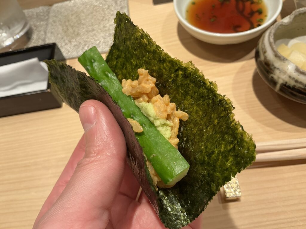 鮨結う翼のプリン巻き