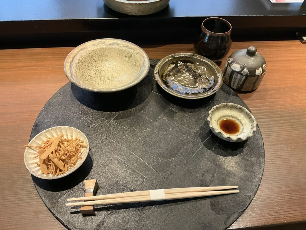 天々蕎々うめ庵のカウンターセット