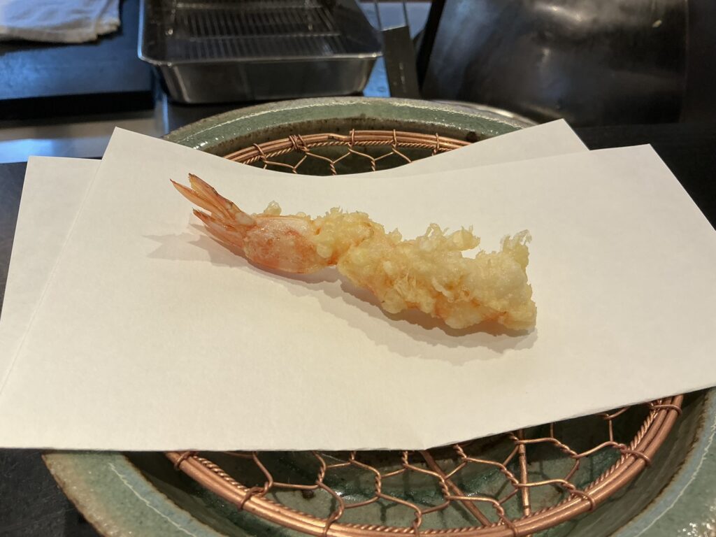 天々蕎々うめ庵のクルマエビ