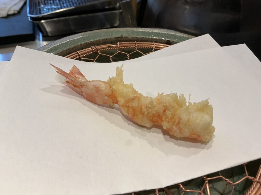 天々蕎々うめ庵のクルマエビ