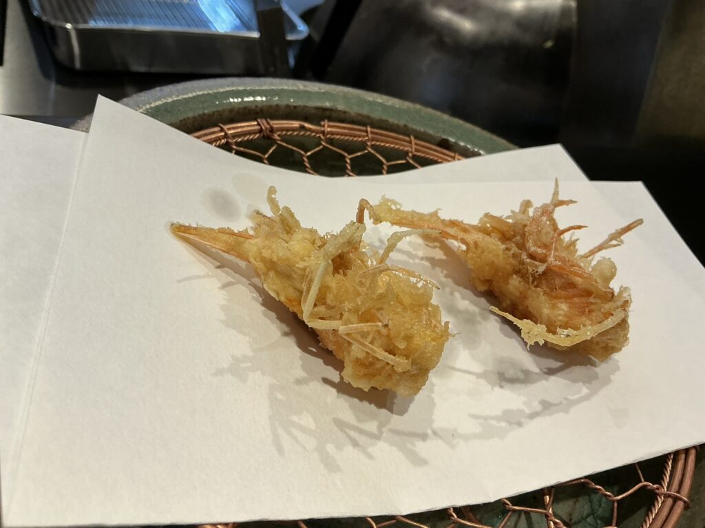 天々蕎々うめ庵のクルマエビ