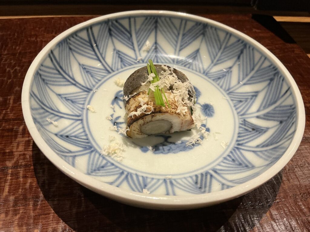 八重洲鰻はし本の鰻の八幡巻き