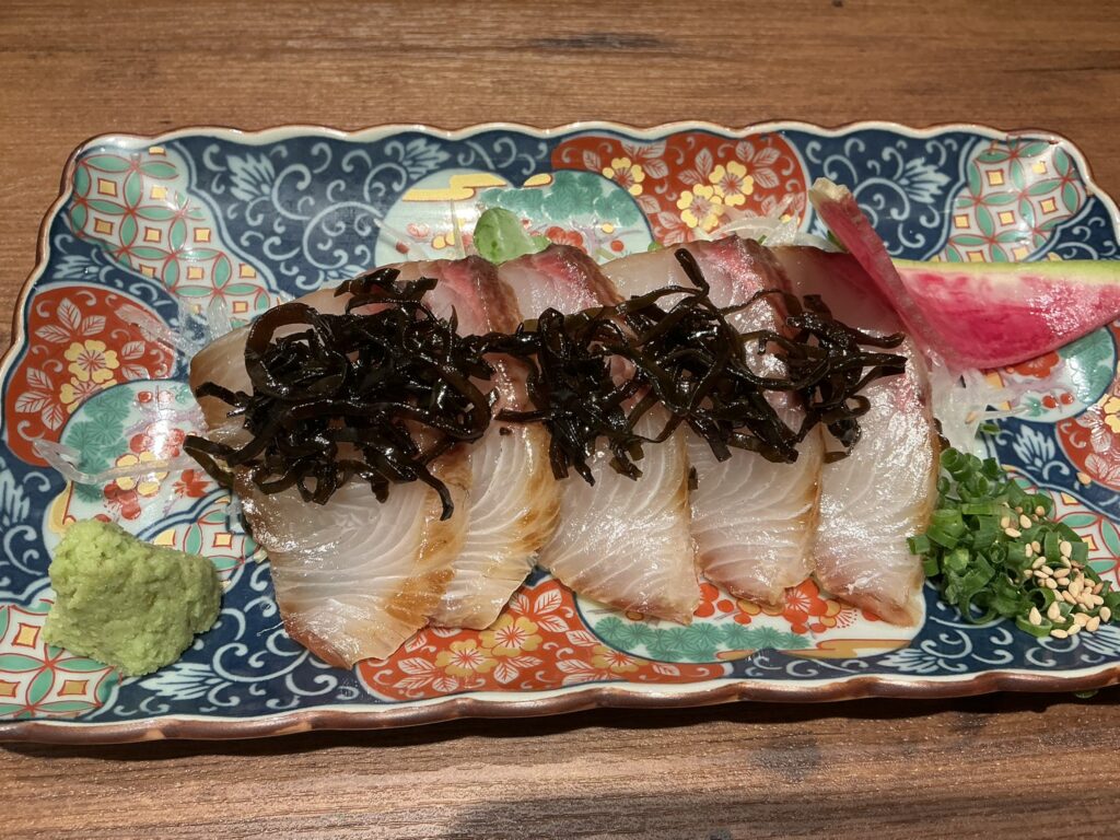 九州和食くろしきの勘八の塩昆布漬け