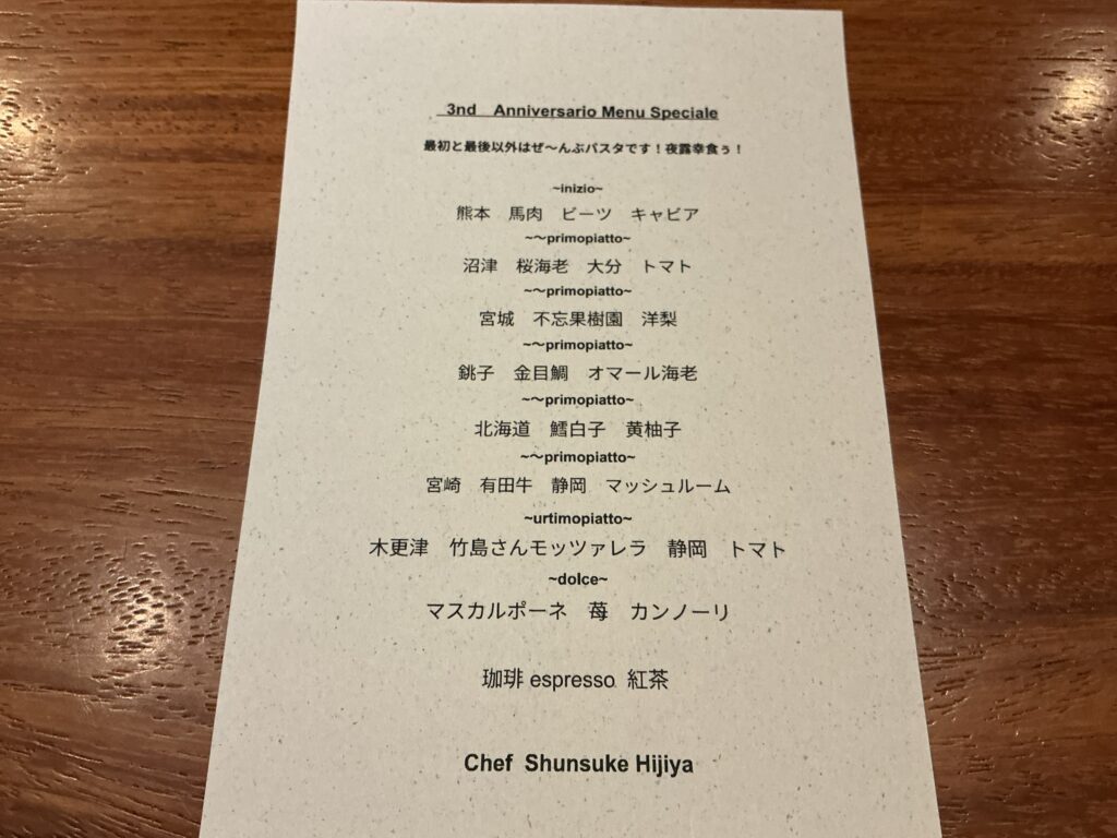 luogo(ルオーゴ)のメニュー