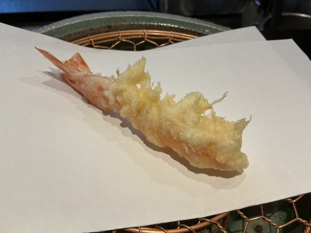 天々蕎々うめ庵のクルマエビ