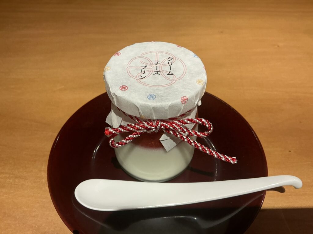 日本料理四四A2のクリームチーズプリン