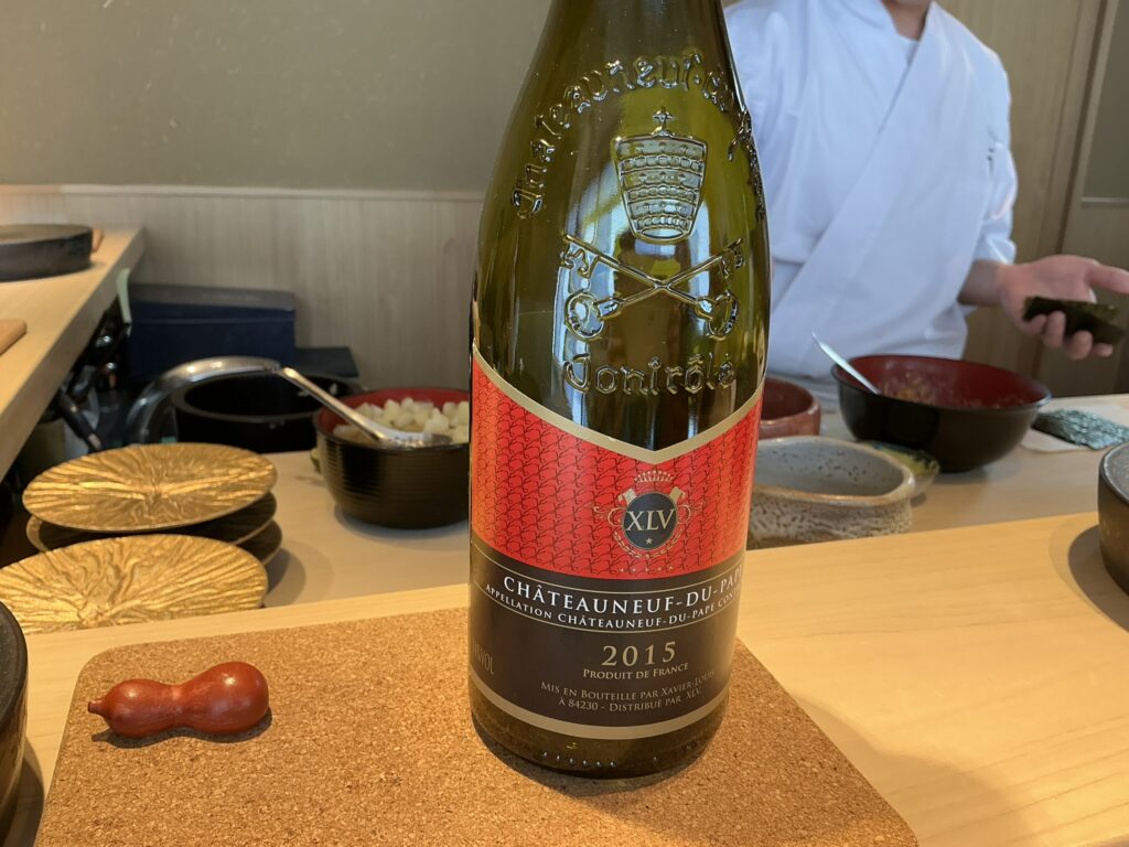 鮨由うの赤ワイン