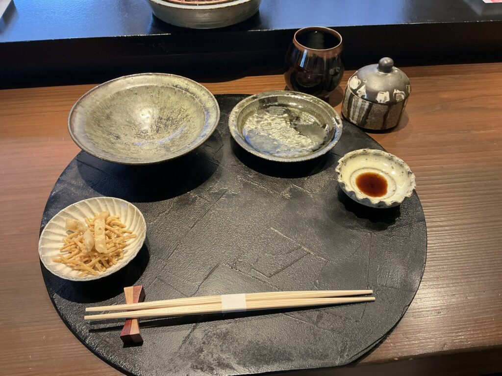 天々蕎々うめ庵のカウンターセット