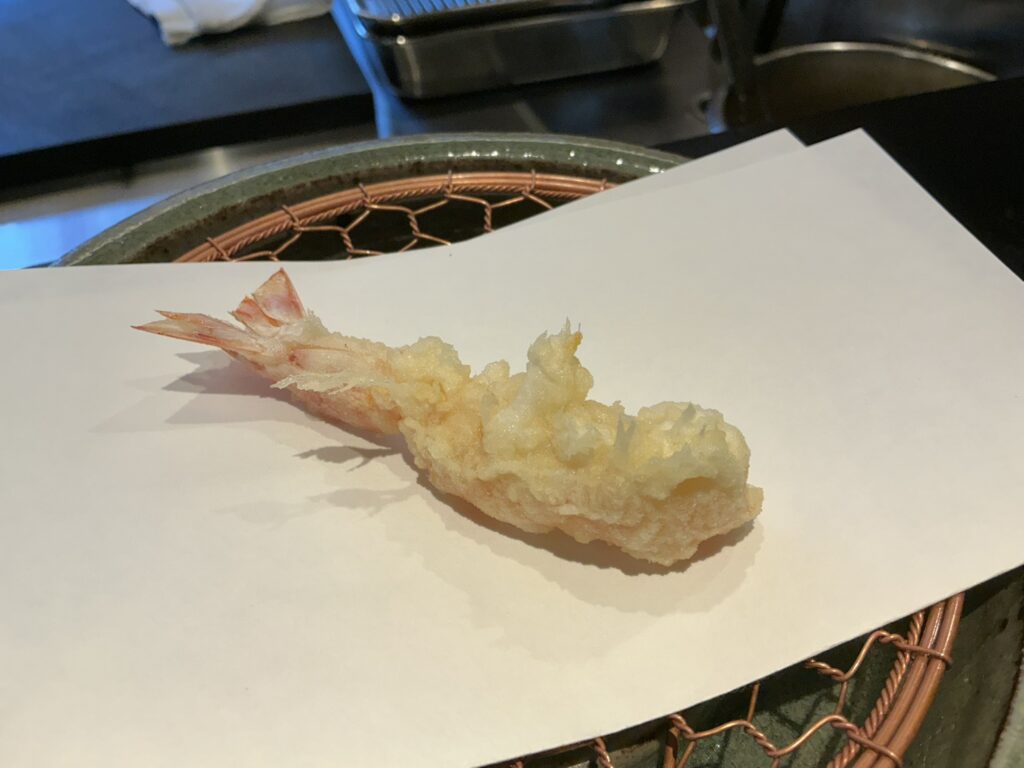 天々蕎々うめ庵のクルマエビ