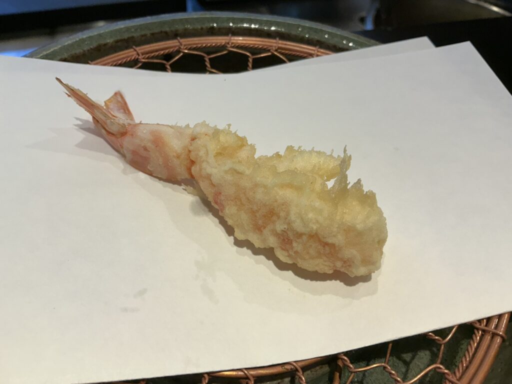 天々蕎々うめ庵のクルマエビ