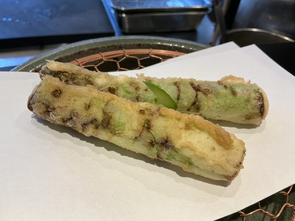 天々蕎々うめ庵のアスパラガス