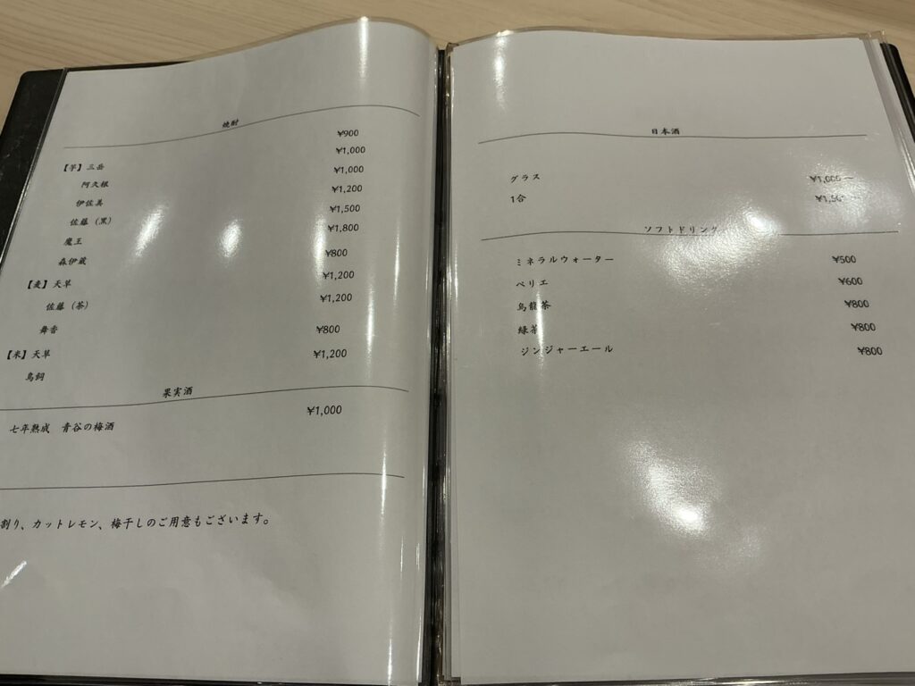 三田ゆうみのメニュー