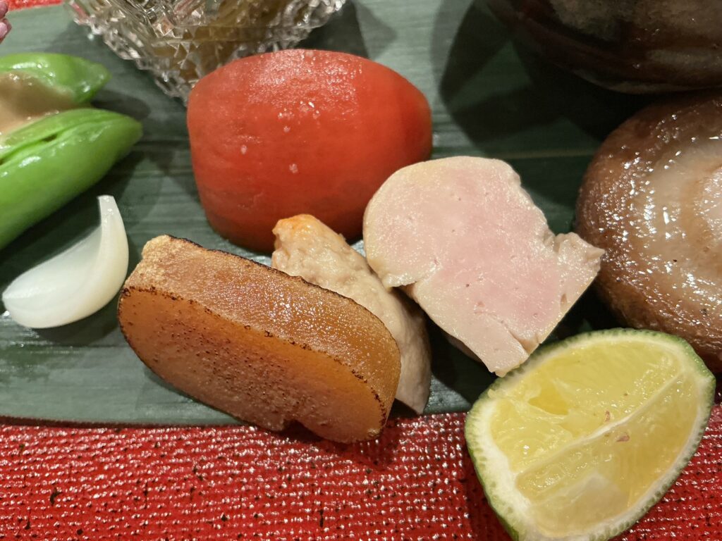 三田ゆうみのアンキモ・カラスミ・フルーツトマト