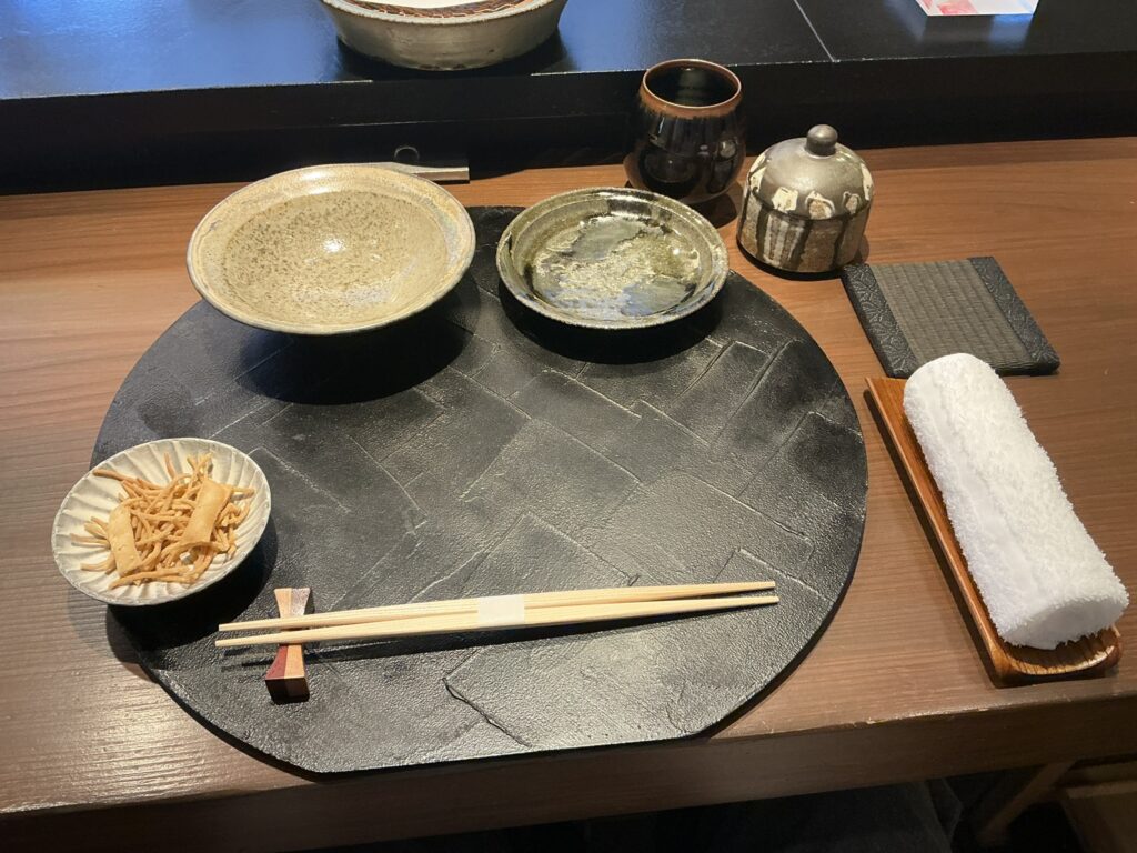 天々蕎々うめ庵のカウンターセット