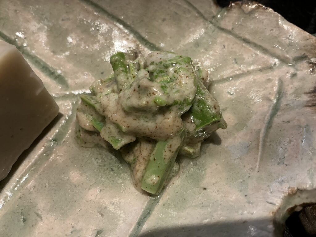 天々蕎々うめ庵のコゴミのクルミ和え