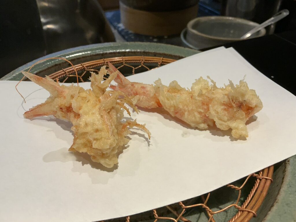 天々蕎々うめ庵のクルマエビ