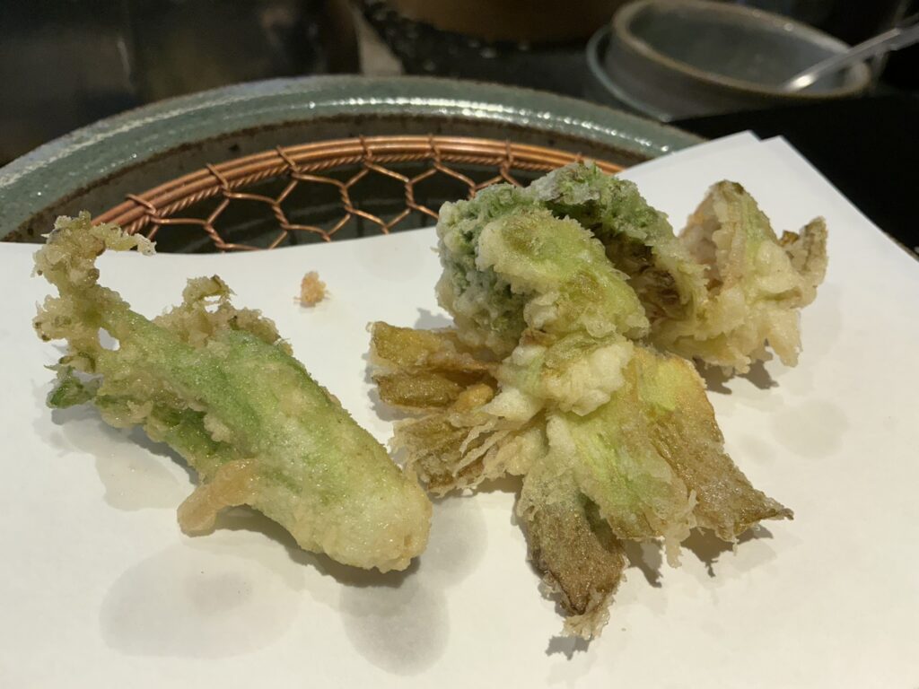 天々蕎々うめ庵のフキノトウ・タラの芽