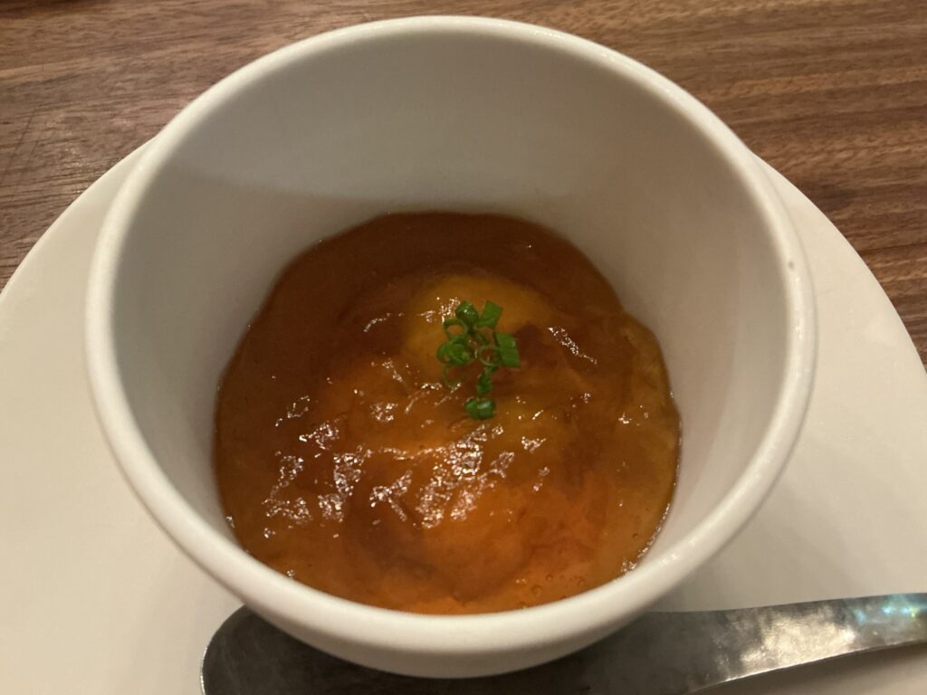 前芝料理店の雲丹コンソメゼリー