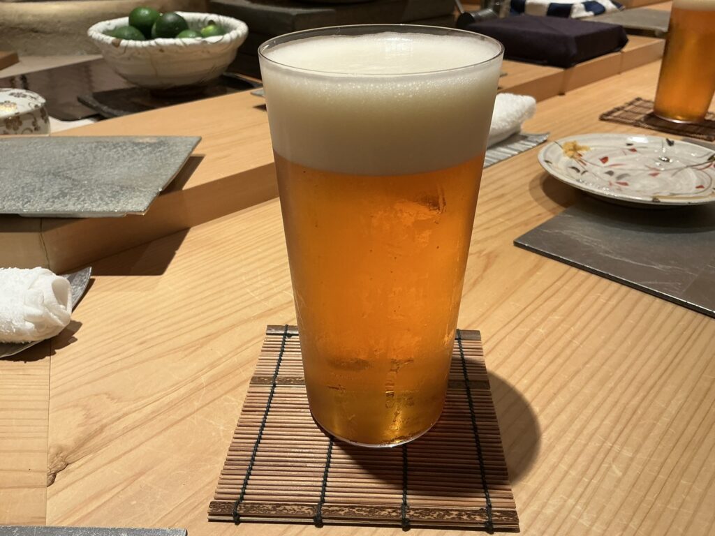 寿司栄のビール