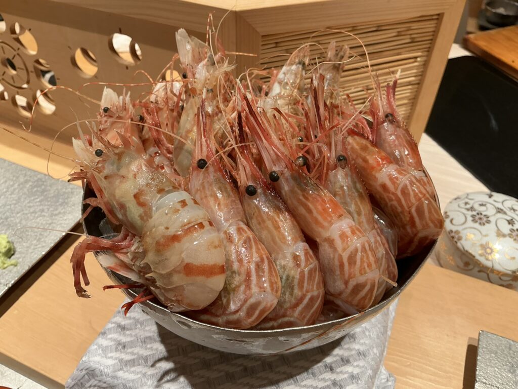 寿司栄のガスエビ、シマエビ、オニエビ