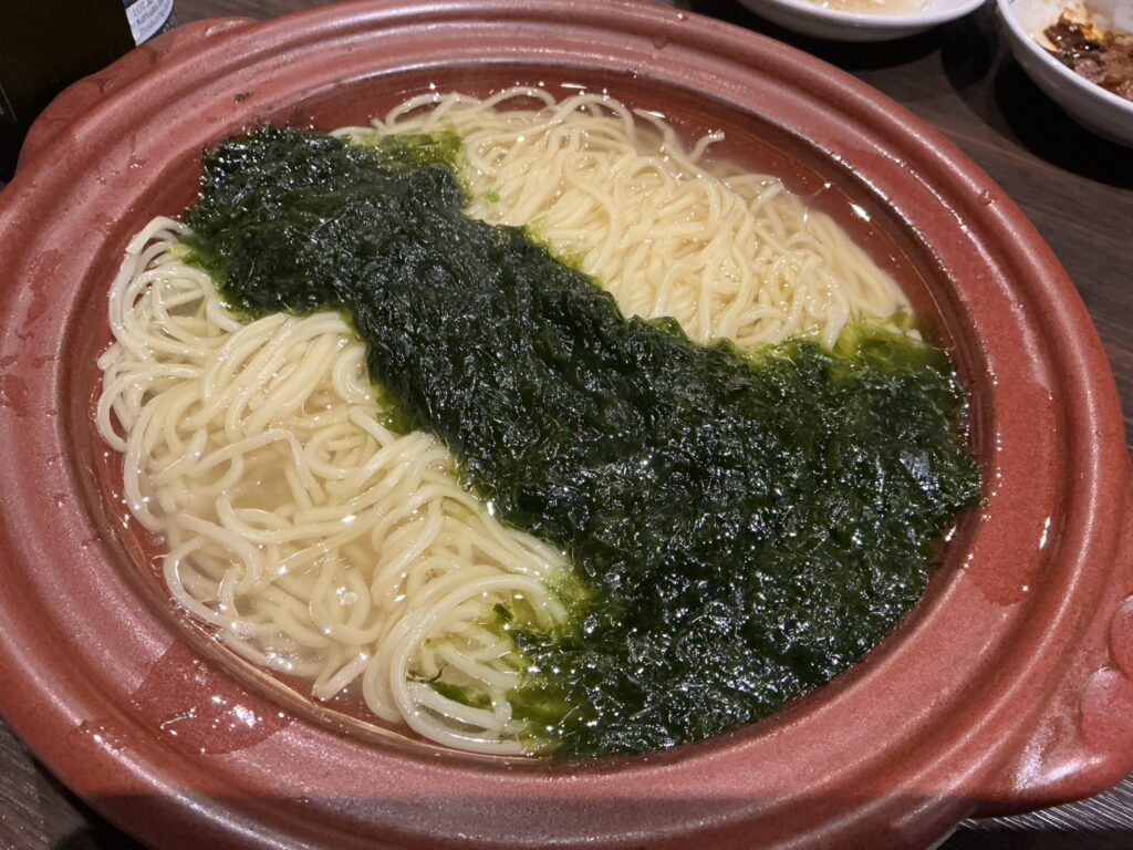 蓮香の青海苔の汁そば