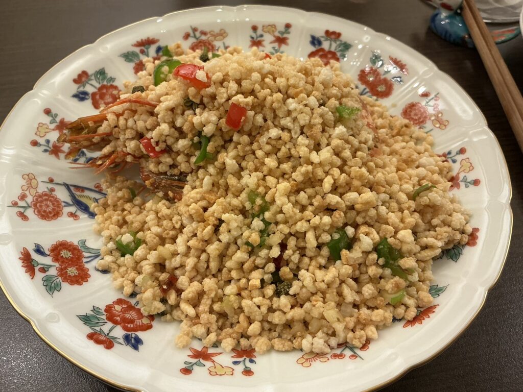 巴蜀の足赤エビの米炒め