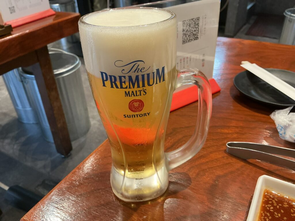 大阪焼肉うしとみのビール