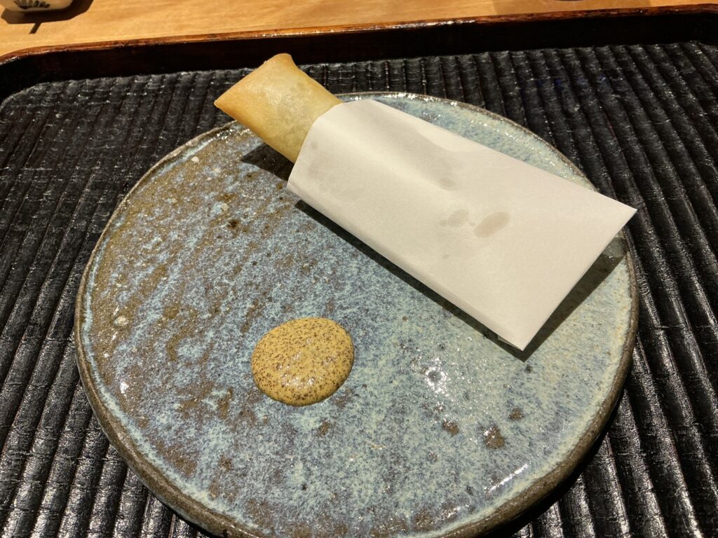 三分楼の田村牛の春巻き